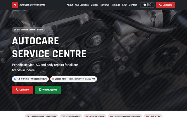 Car Service Centre design: AutoCare Service Centre