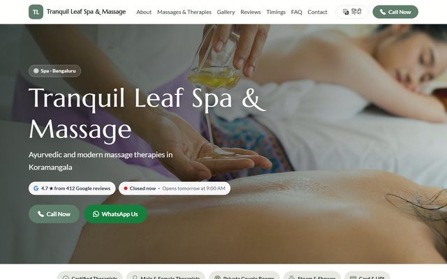 Spa design: Tranquil Leaf Spa & Massage